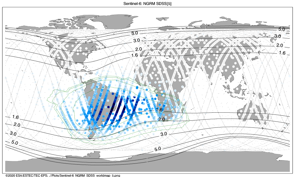 Sentinel-6 NGRM SDSS channel #5 worldmap